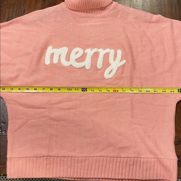 Merry Turtleneck Holiday Christmas Sweater - Picture 10 of 11